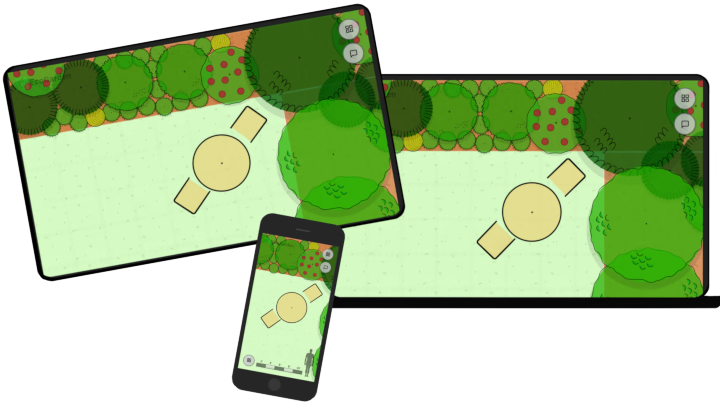Tablet, laptop and mobile device with Ecogarden Design displayed.